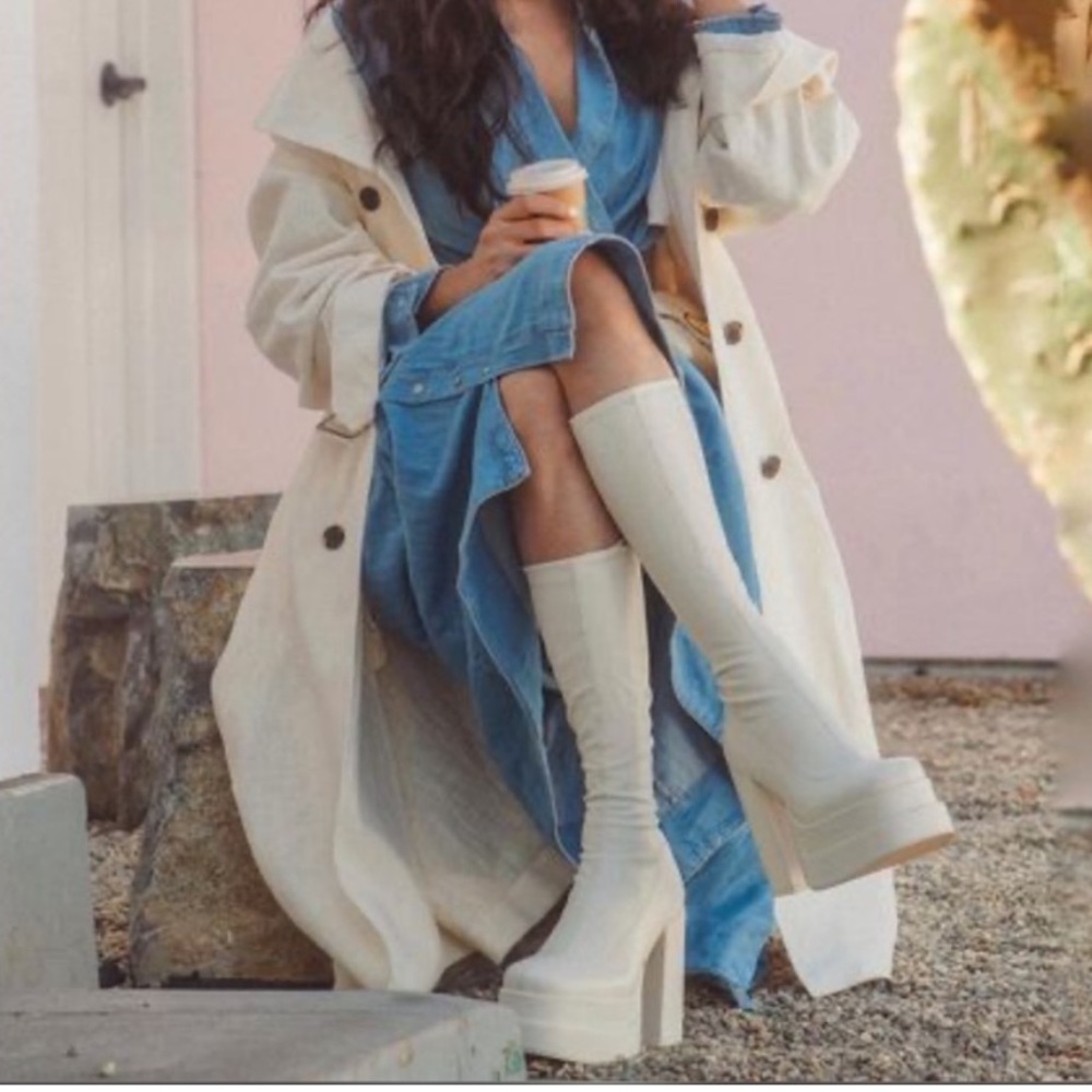 New Steve Madden Cypress Off White Boots - Picture 3 of 16